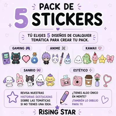 Pack de 5 stickers temáticos personalizados - miniatura 1