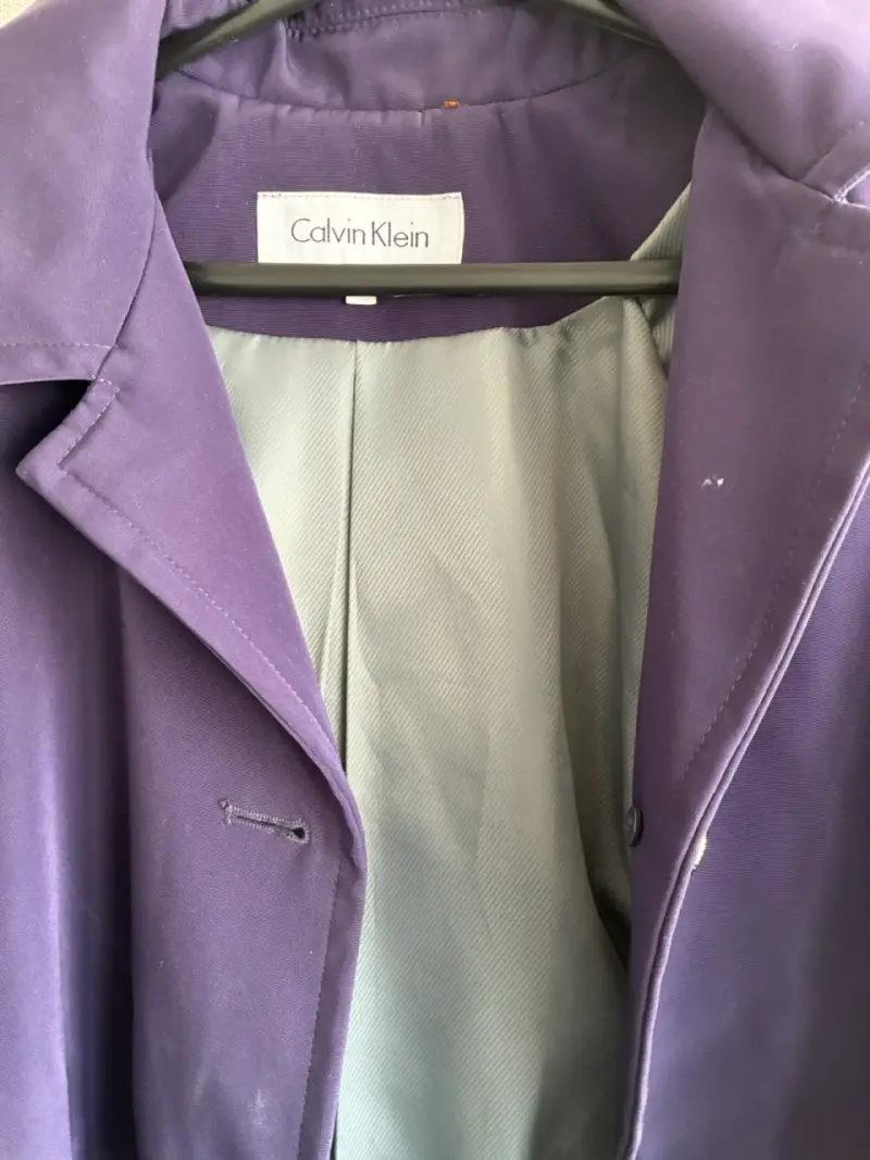 Abrigo tipo impermeable largo morado para mujer - 3