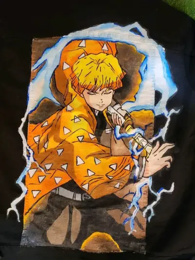 Chaqueta negra con diseño de anime - miniatura 1