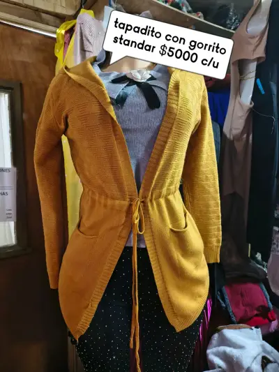 Tapado con gorro beige y amarillo - miniatura 2