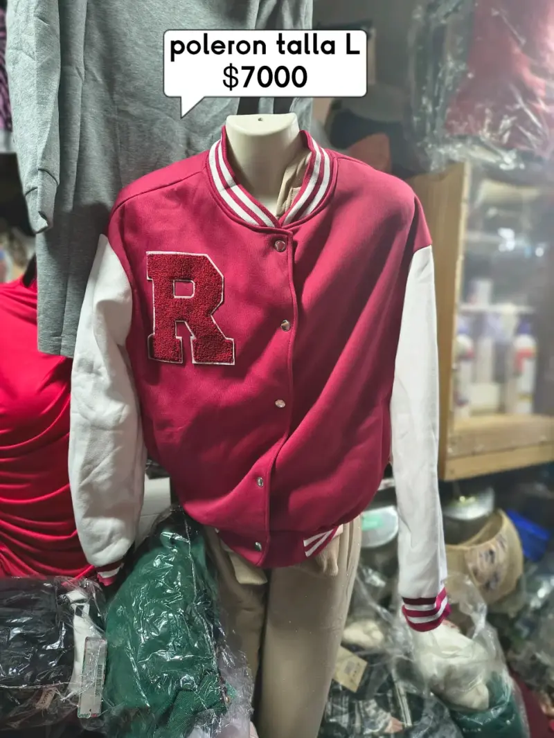 Polerón universitario rojo talla L