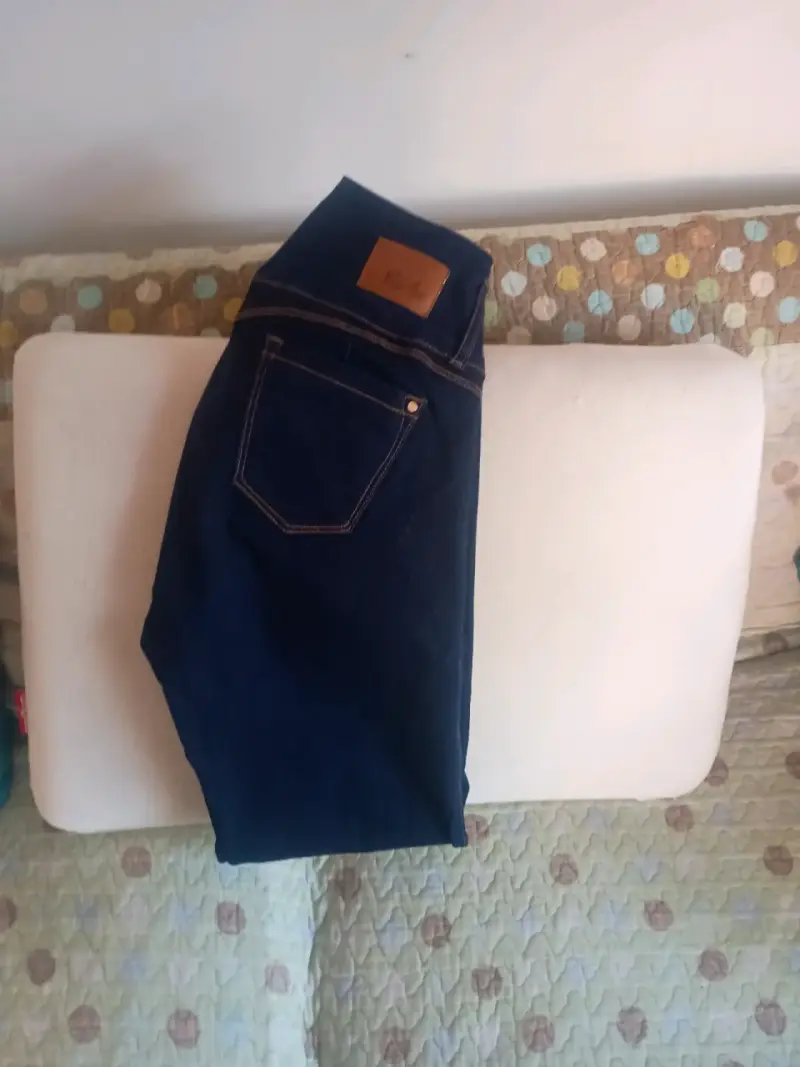 Jeans azul oscuro de tiro alto - 4