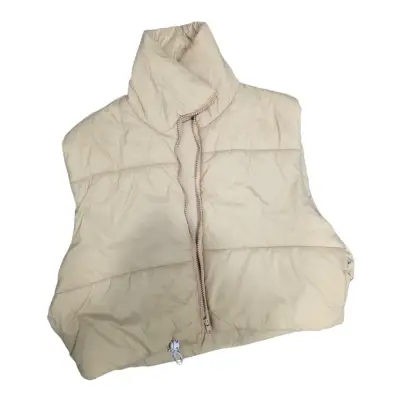 Puffa sintetica beige sin mangas - miniatura 1