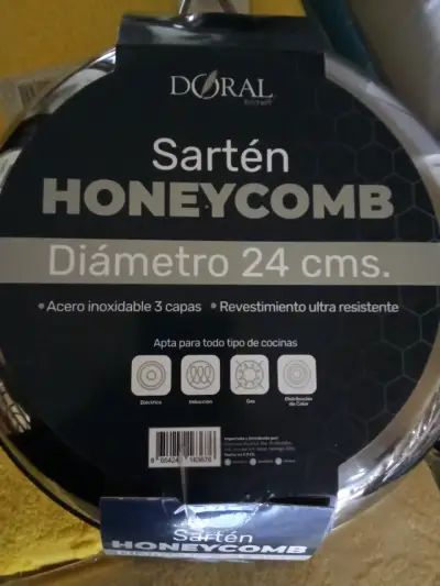 Sartén Doral Honeycomb 24 cm acero inoxidable - miniatura 1