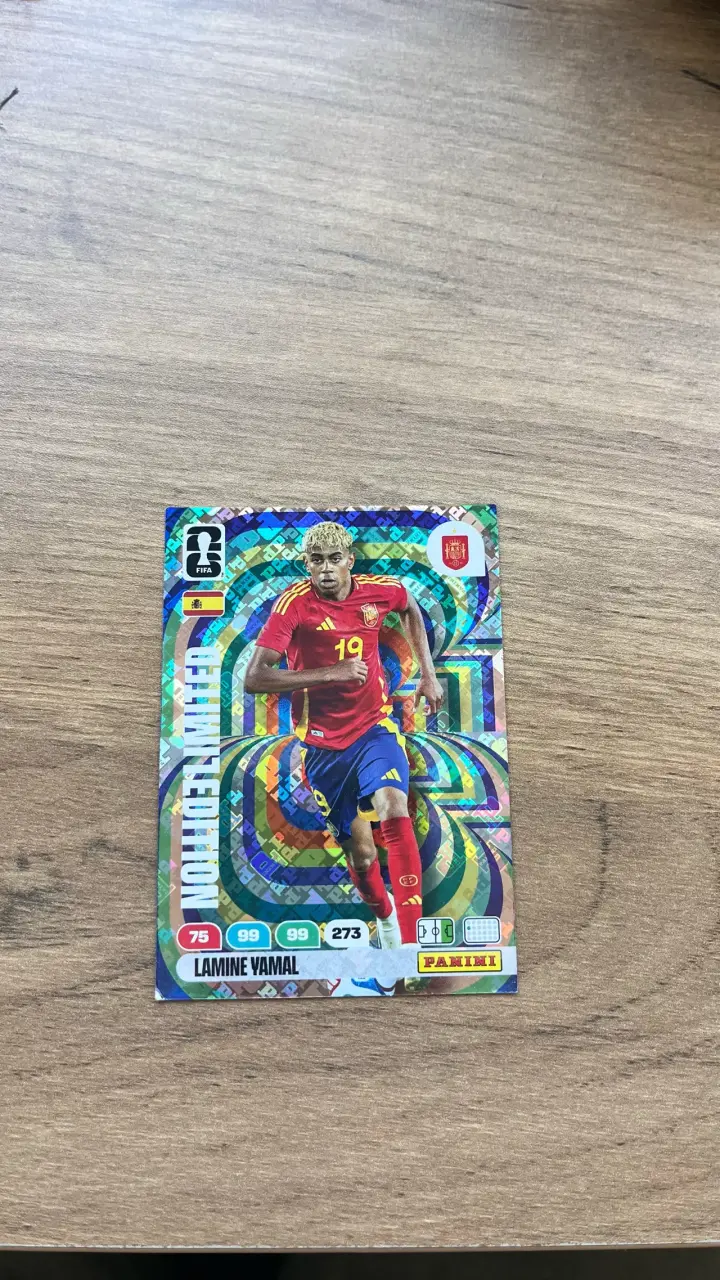 Tarjeta coleccionable Panini Lamine Yamal