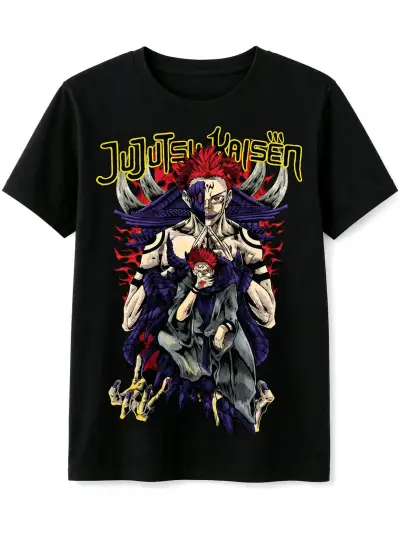 Polera Jujutsu Kaisen negra con diseño - miniatura 1