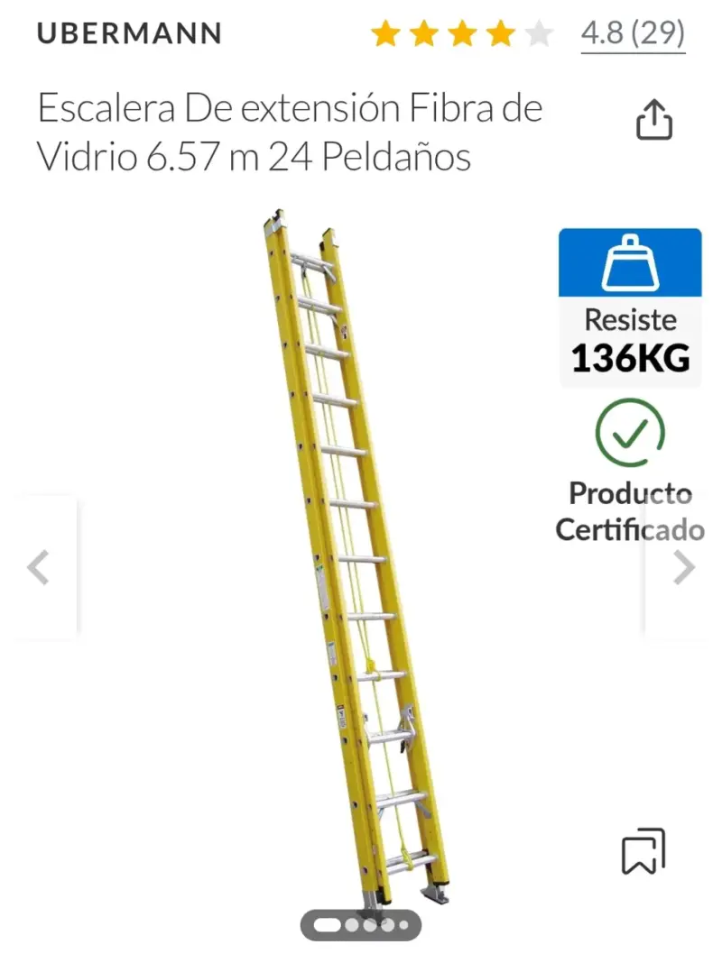 Escalera extensible de aluminio amarilla - 2