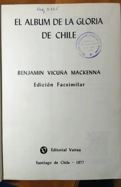 Libro antiguo 'El Álbum de la Gloria de Chile' - miniatura 2