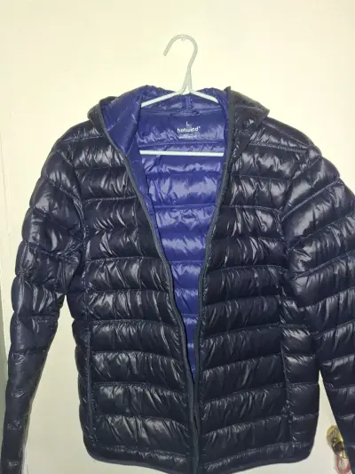 Chaqueta Adidas azul con capucha + para de plumas - miniatura 6