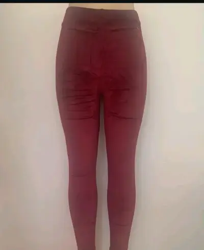Calza plush burdeos para mujer - miniatura 1