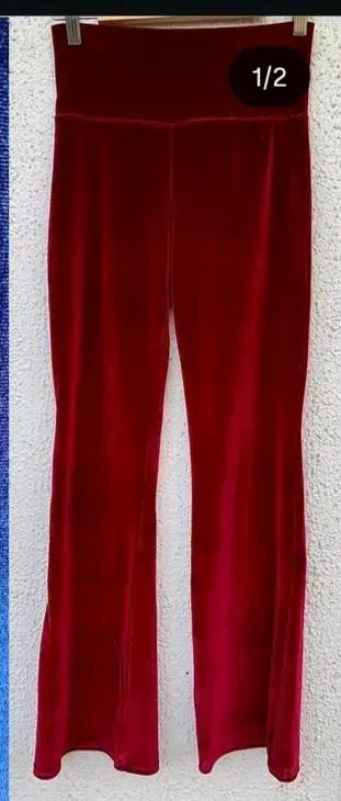 Calza plush burdeos para mujer - 2