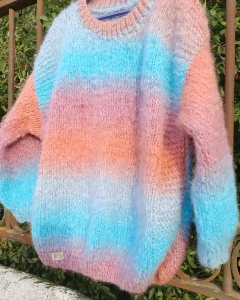 Suéter de lana multicolor suave - 3