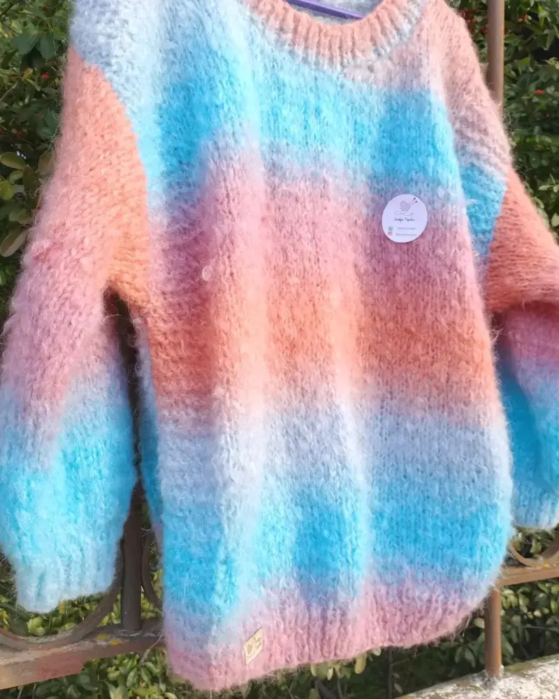 Suéter de lana multicolor suave - 5