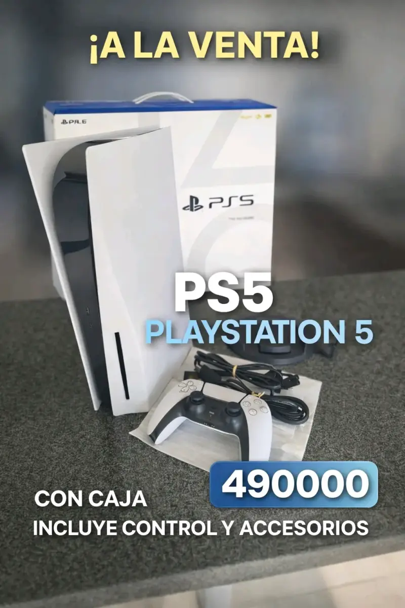Consola PS5 con control y accesorios