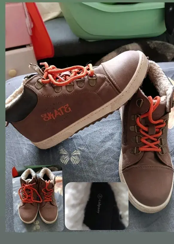Botines de niño marrón con forro