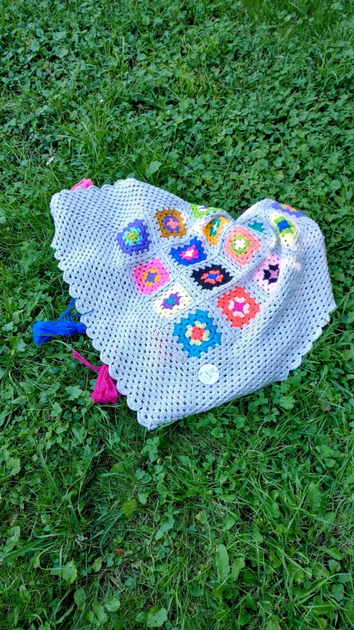 Manta tejida a crochet multicolor Piecera - 2