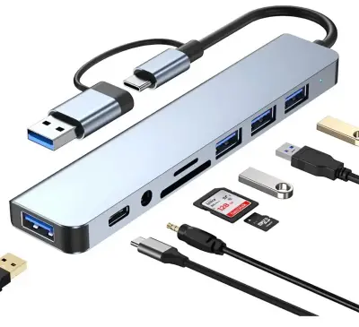 Hub USB-C 8 en 1 múltiples puertos - miniatura 1