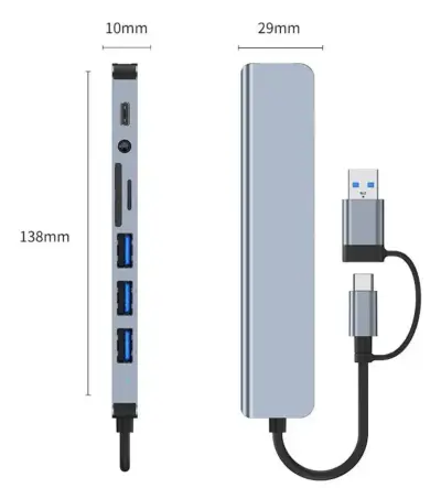 Hub USB-C 8 en 1 múltiples puertos - miniatura 2