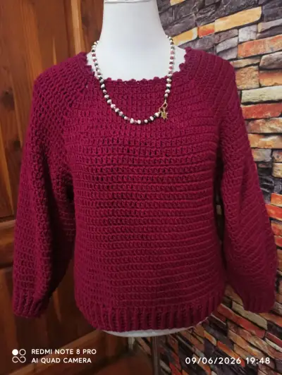 Suéter tejidos a crochet con mangas y uno sin mang - miniatura 1