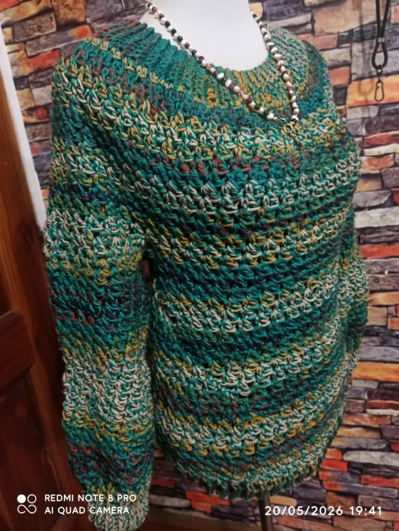Suéter tejidos a crochet con mangas y uno sin mang - 5