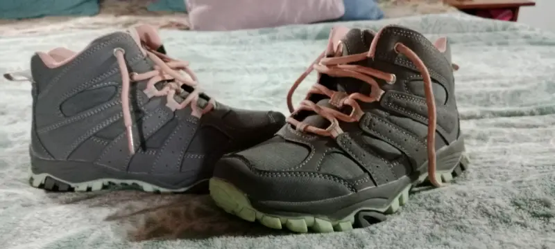 Botas de montaña para niños gris y rosa - 7