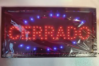 Letrero luminoso LED 'Abierto' - miniatura 1