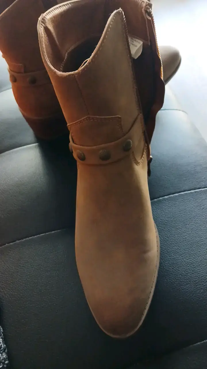 Botines de cuero marrón con hebillas - 2