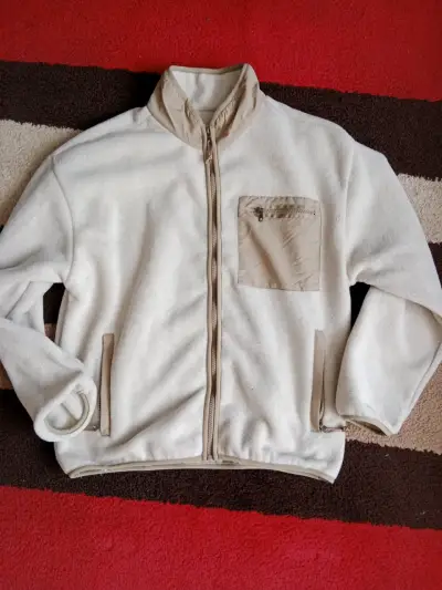 Chaqueta polar beige con cierre - miniatura 1