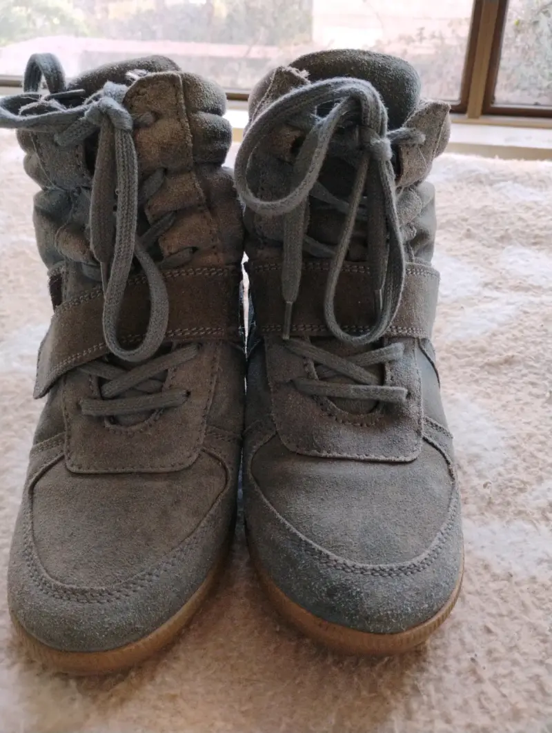Botines de gamuza gris para mujer - 1