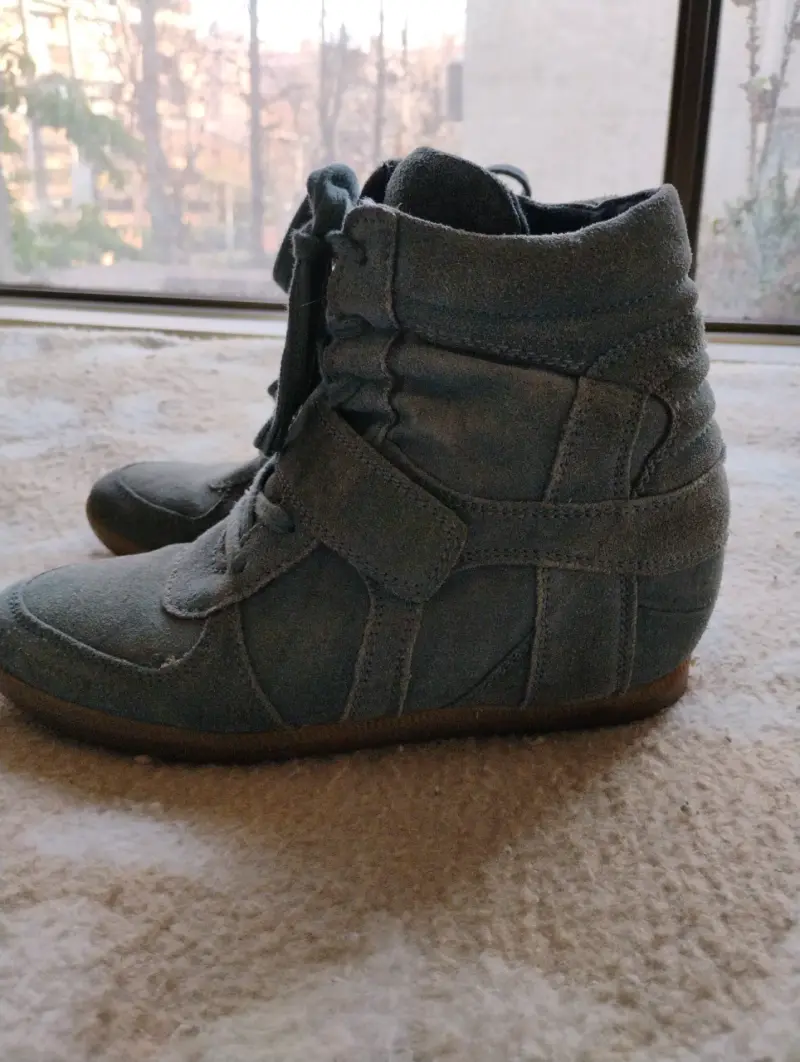 Botines de gamuza gris para mujer - 2