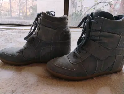 Botines de gamuza gris para mujer - miniatura 3