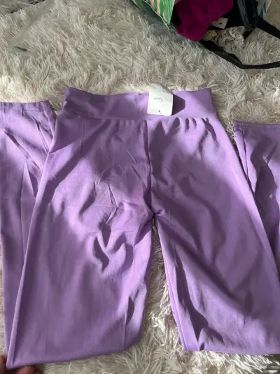 Leggings morados de algodón para mujer - miniatura 1