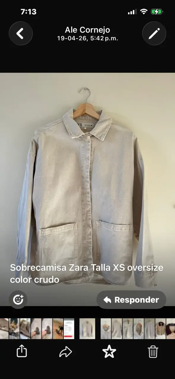 Camisa blanca Zara de mezclilla - 6