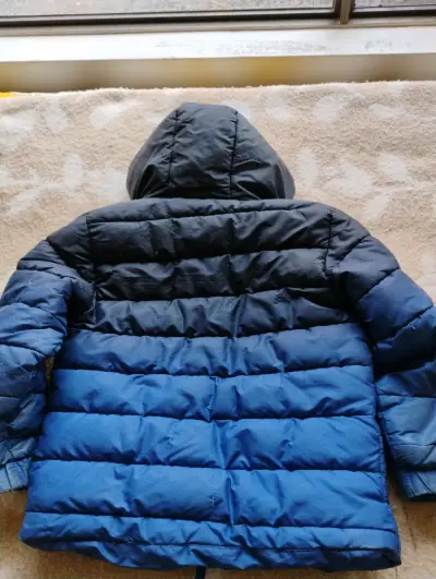 Chaqueta acolchada azul con capucha - miniatura 3