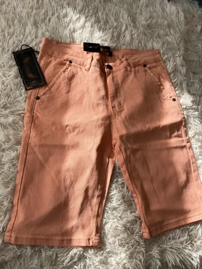 Bermudas naranjas de mezclilla para hombre - miniatura 1