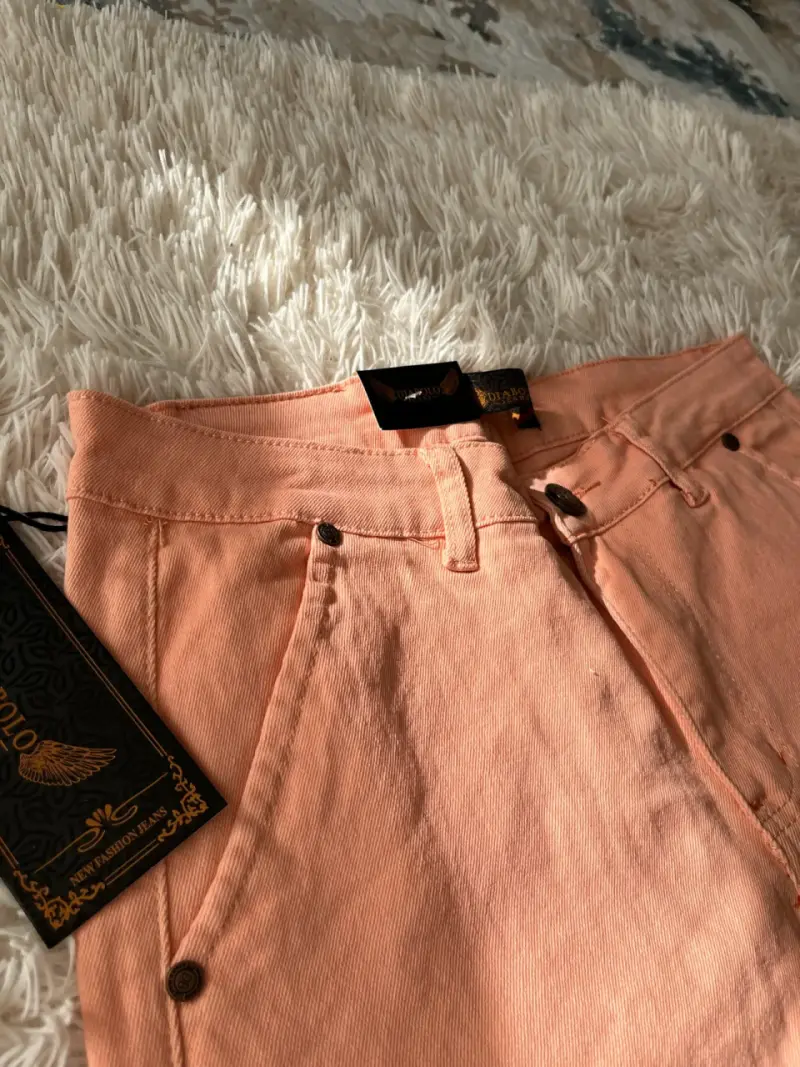 Bermudas naranjas de mezclilla para hombre - 2