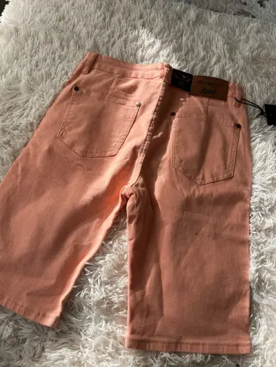 Bermudas naranjas de mezclilla para hombre - miniatura 3