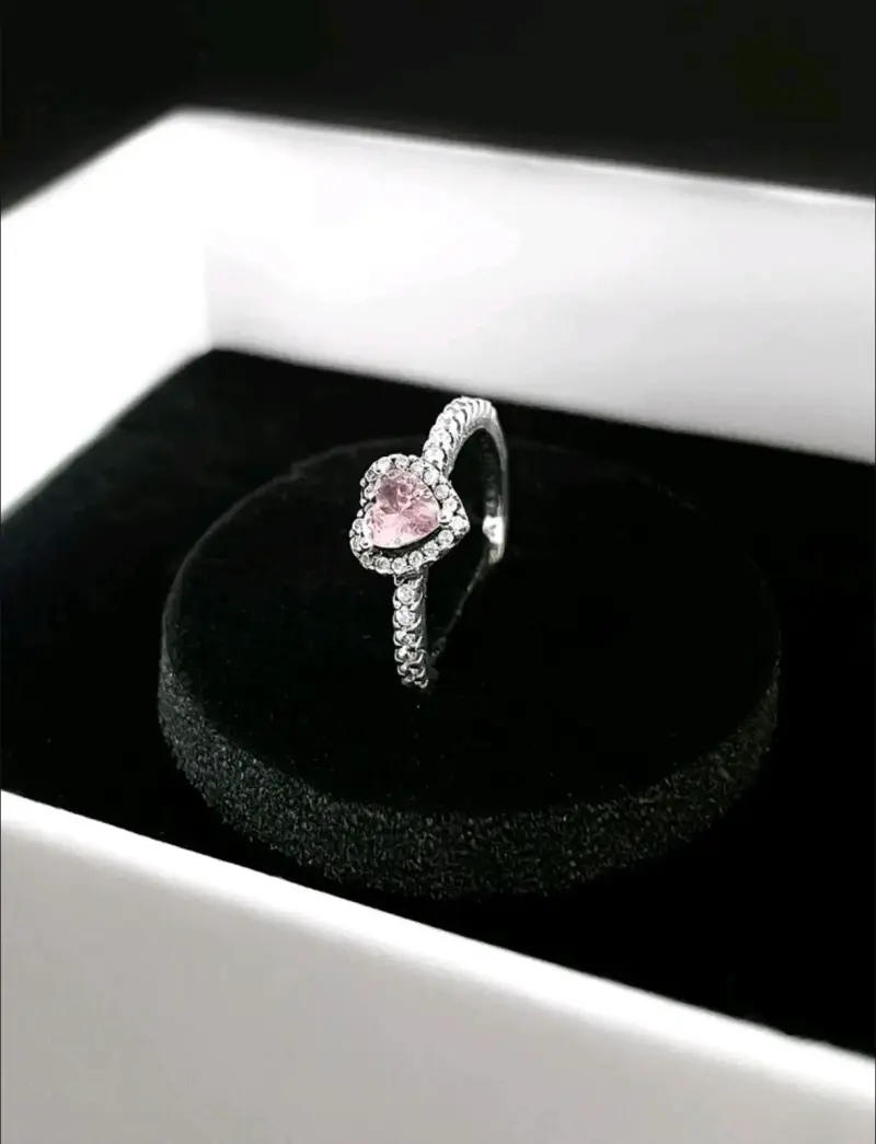 Anillo de compromiso plata 925 corazón Pandora