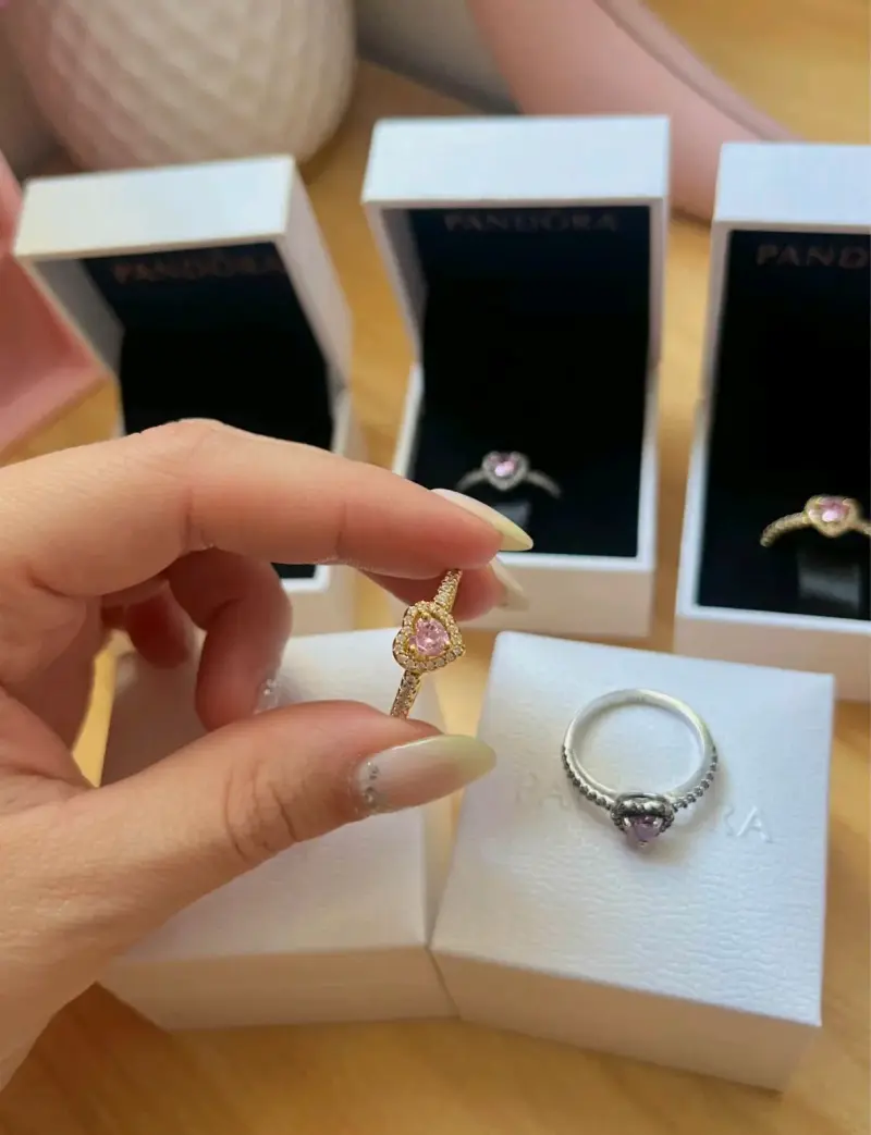 Anillo de compromiso plata 925 corazón Pandora - 5