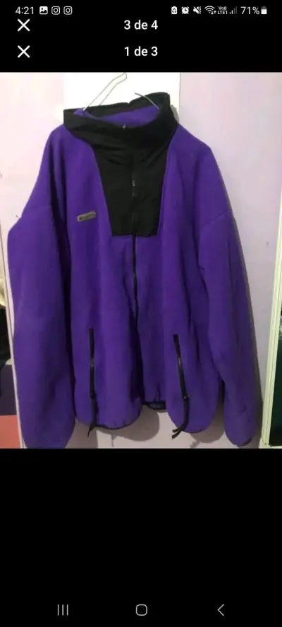 Chaqueta polar morada con cierre - miniatura 1