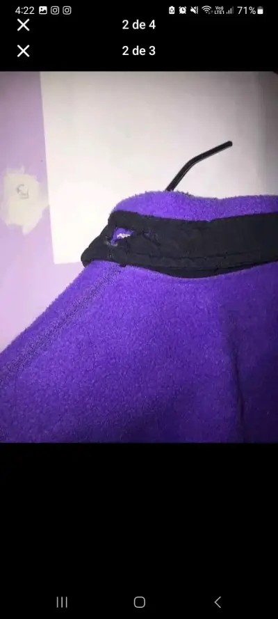 Chaqueta polar morada con cierre - miniatura 2