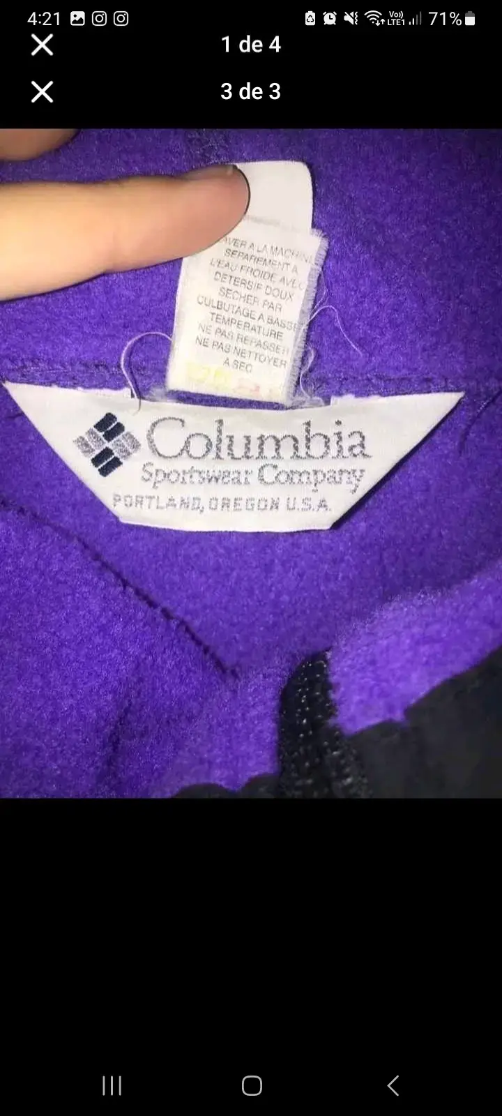 Chaqueta polar morada con cierre - 3