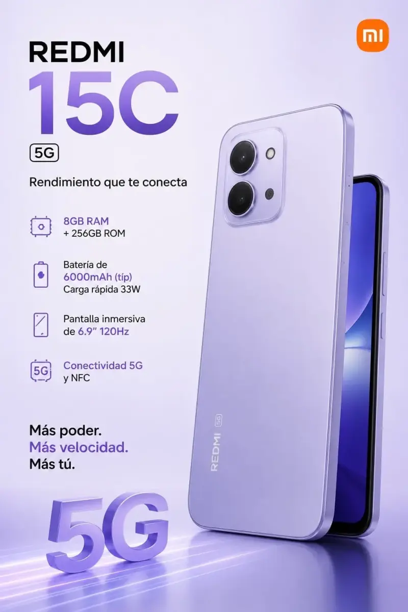 Smartphone Redmi 15C 5G 8GB RAM 256GB - 1