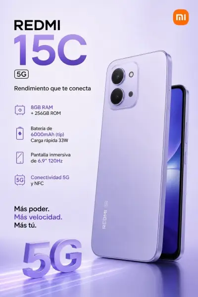 Smartphone Redmi 15C 5G 8GB RAM 256GB - miniatura 1