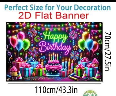 Banner de cumpleaños 2D con luces - miniatura 1