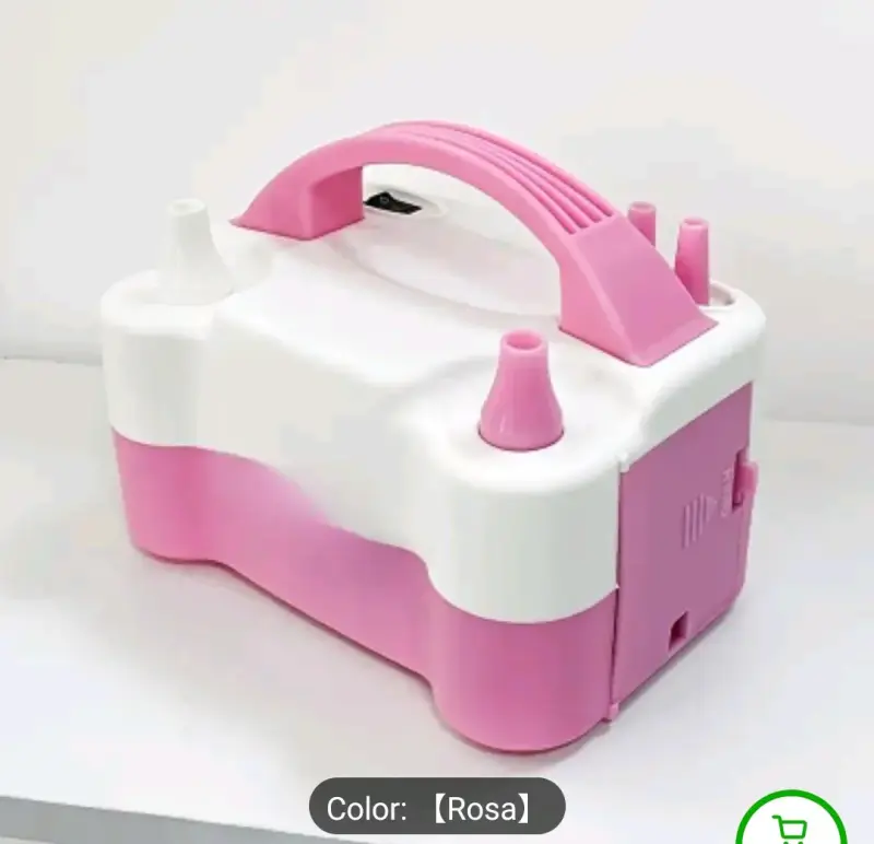 Inflador eléctrico portátil rosa y azul con globos - 3