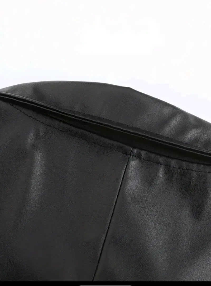 Abrigo largo de cuerina negro para hombre - 3