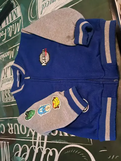 Chaqueta infantil Marvel Comics azul y gris - miniatura 1