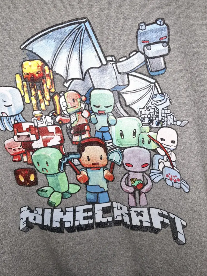 Polerón gris Minecraft para niños. Talla S - 2