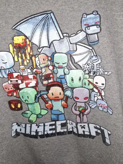 Polerón gris Minecraft para niños. Talla S - miniatura 2